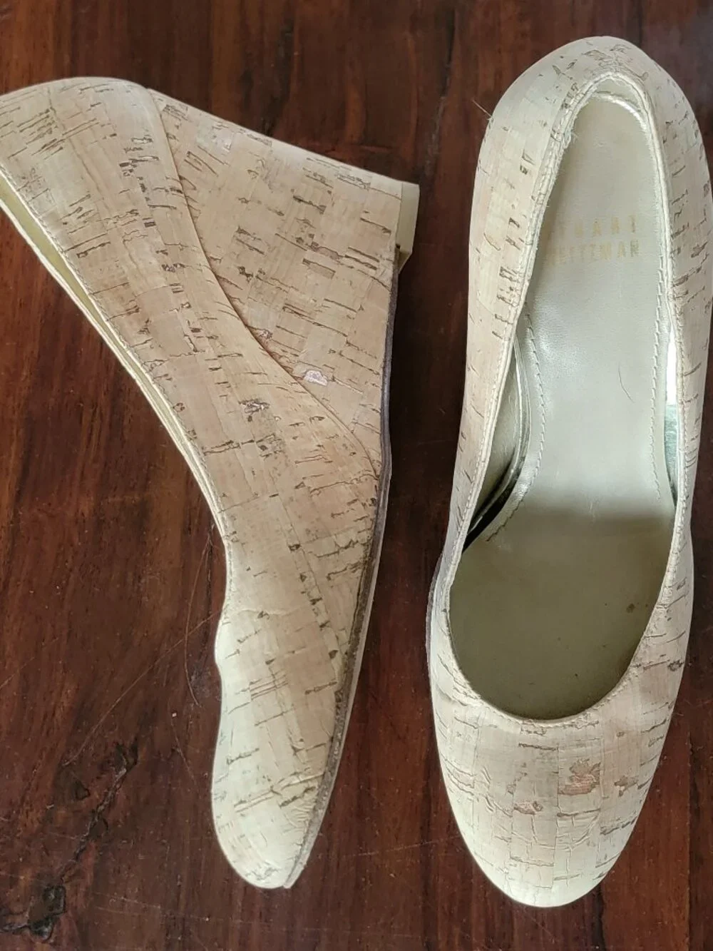 Stuart Weitzman cork wedge heel size 9